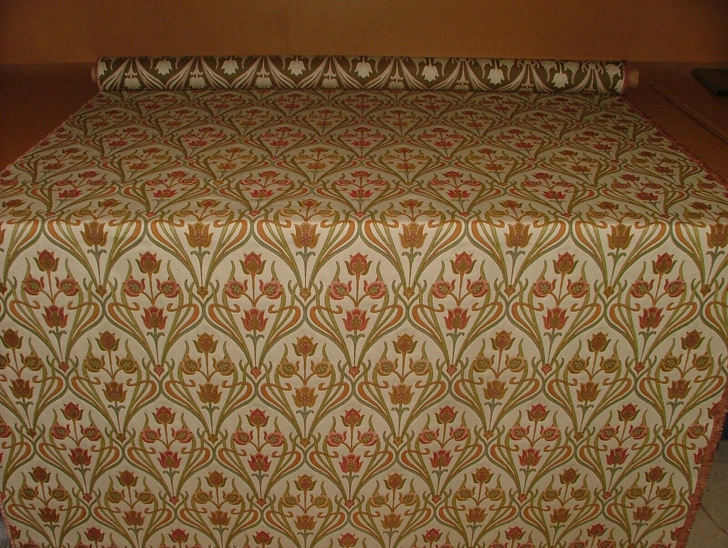 Art Nouveau Pugin Red Woven Jacquard Curtain Upholstery Cushion Blind Fabric