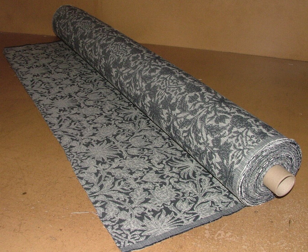 35 Metres Riverhill Indigo Blue Woven Jacquard Fabric Curtain Upholstery Cushion