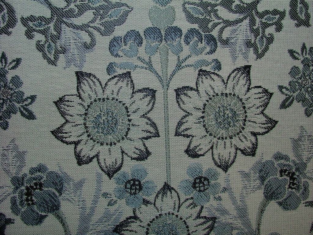 Morris Bird Delft Blue Jacquard Fabric  Curtain Upholstery Cushion Throws Use