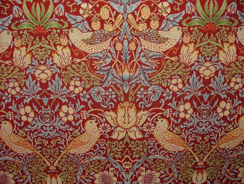 William Morris Strawberry Thief Tapestry Curtain Upholstery Cushion Fabric