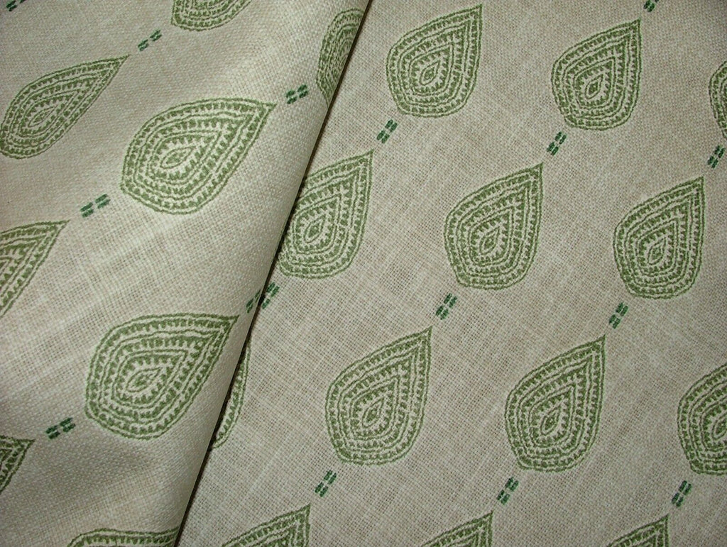 1.7 Metres iLiv Indo Sage Green Batik Leaf Fabric Curtain Cushion Upholstery