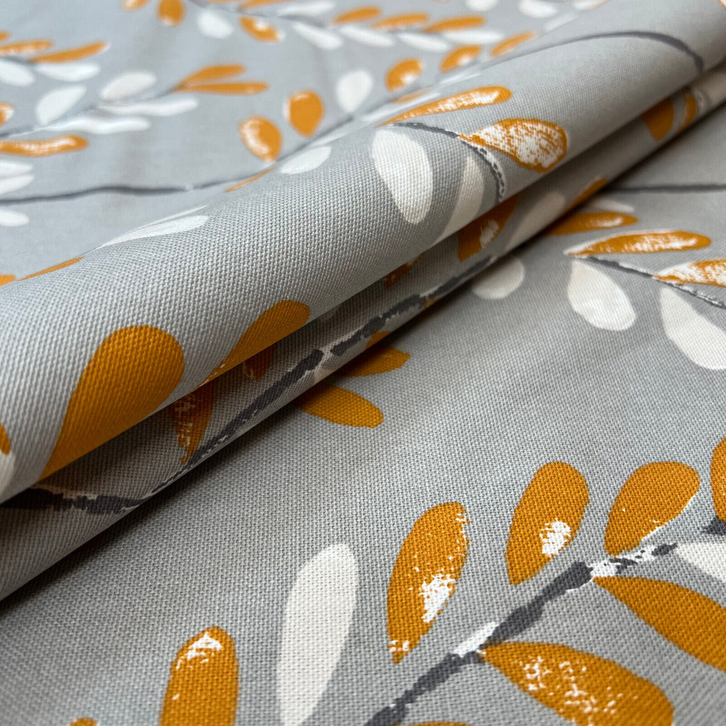 3.3 Metres iLiv Scandi Sprig Tangerine Cotton Fabric Cushion Curtain Upholstery