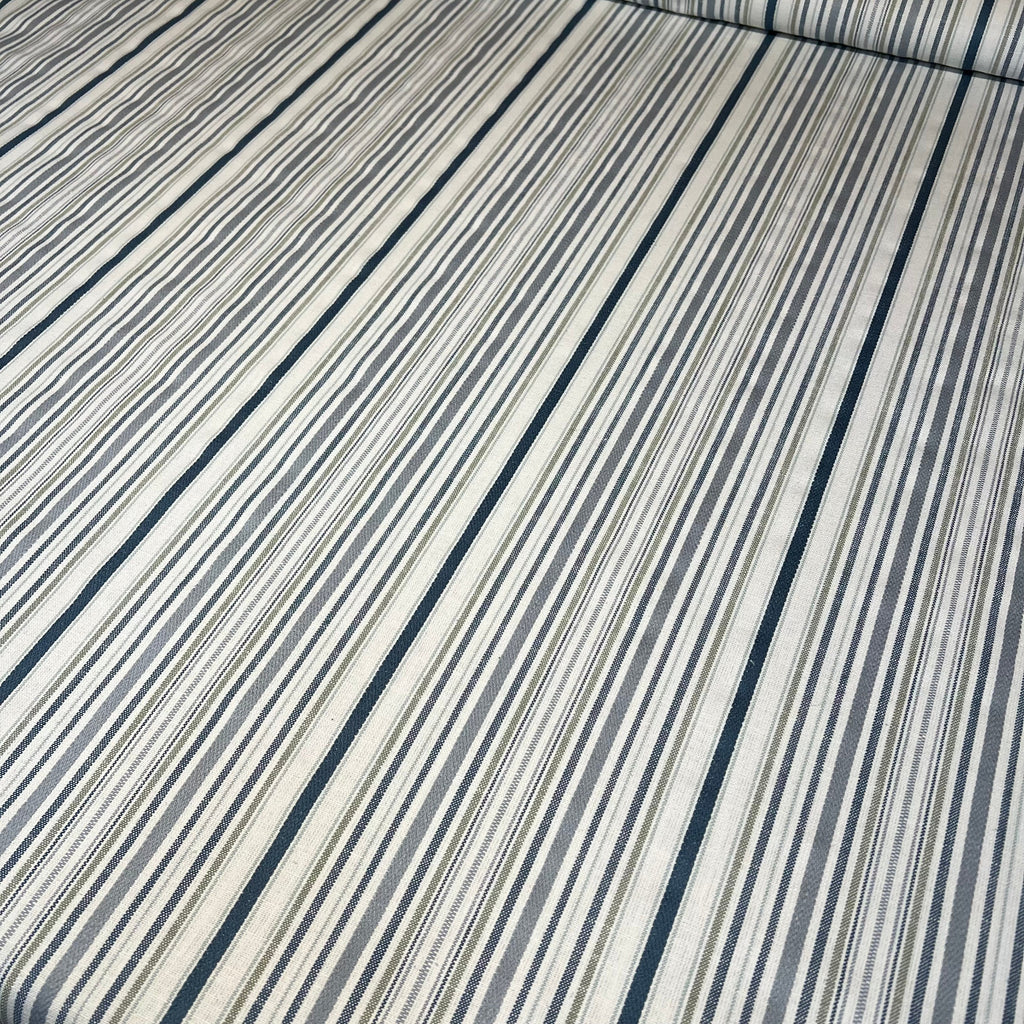 1 Metre iLiv Somerville Aqua Woven Stripe Curtain Upholstery Cushion Fabric6