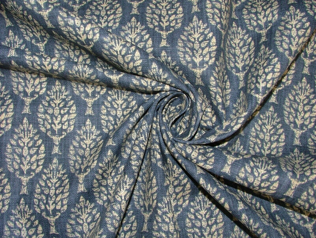 2.5 Metres iLiv Keble Sapphire Blue Cotton Fabric Cushion Curtain Upholstery