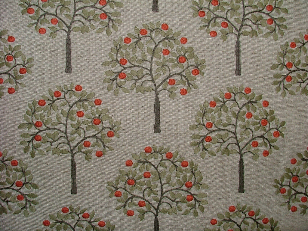 2.1 Metres Orange Grove Spruce Embroidered Fabric Curtain Upholstery Cushion