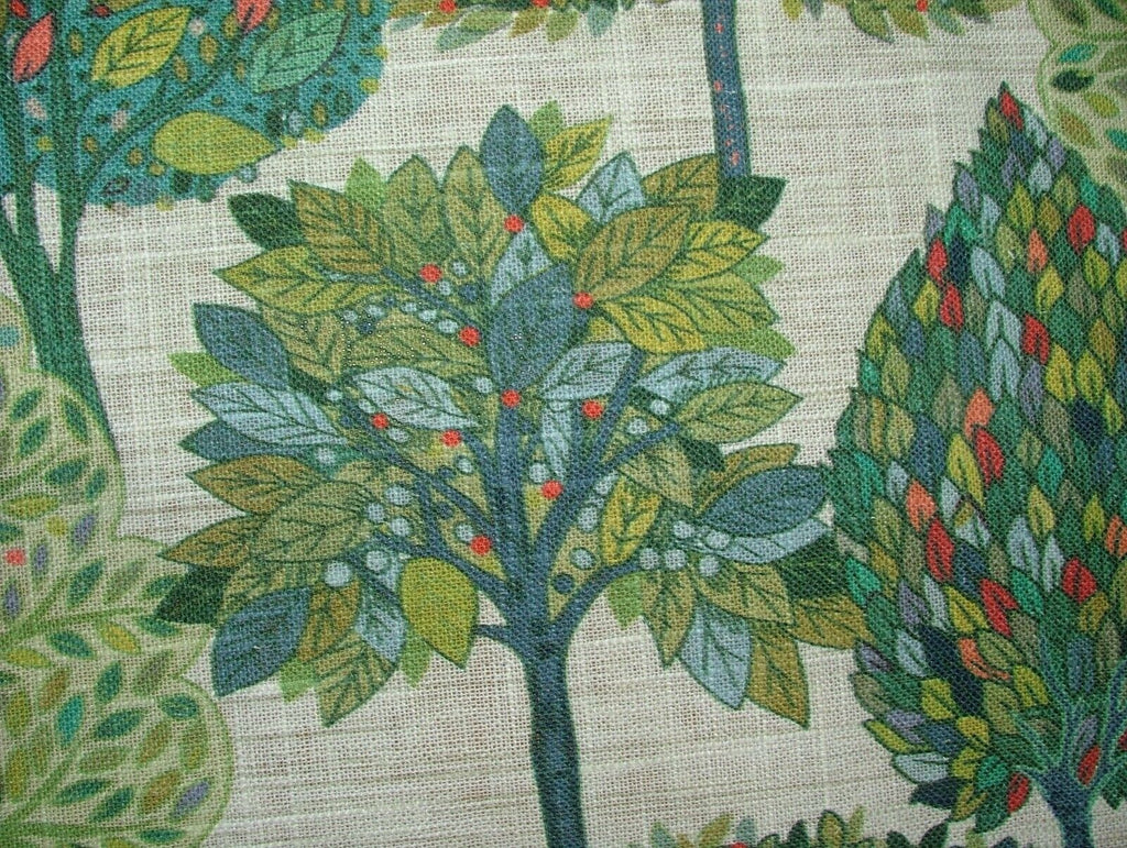 Foliage Fall Trees Carnival Linen Blend Curtain Upholstery Cushion Blind Fabric