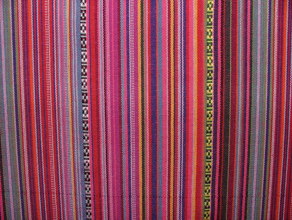 Mexican Chilli Pink Stripe Woven Jacquard Curtain Upholstery Cushion Fabric