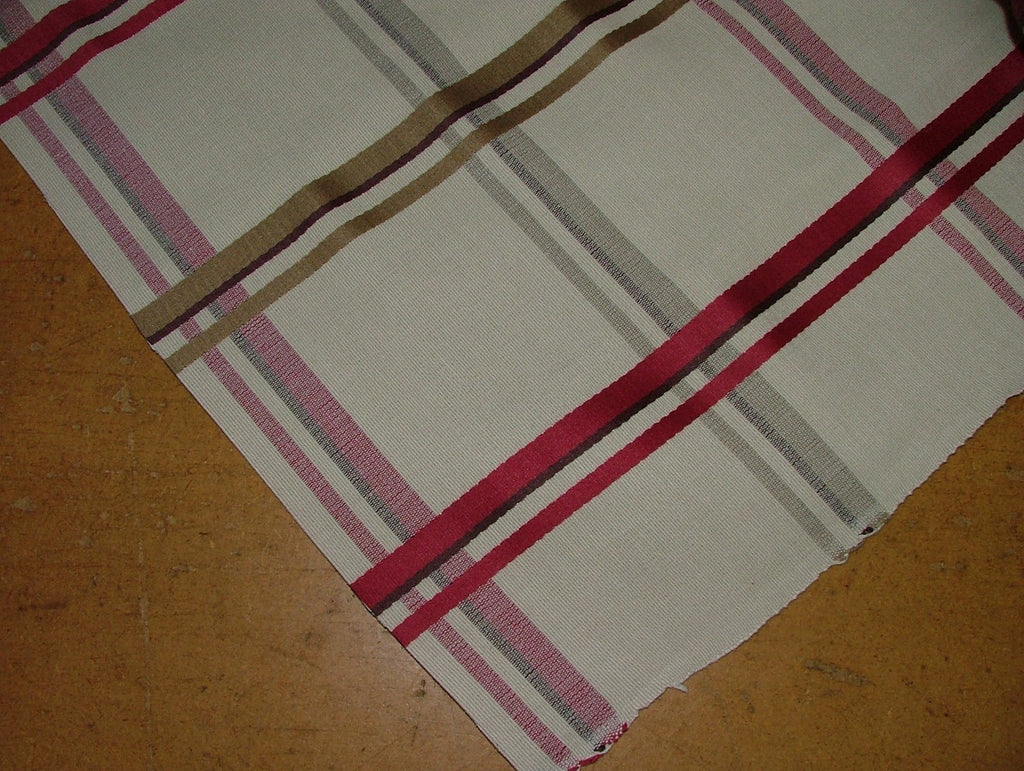 Romo Curtain Upholstery Fabric Quincey Redcurrant Woven Check - 14 Metres5
