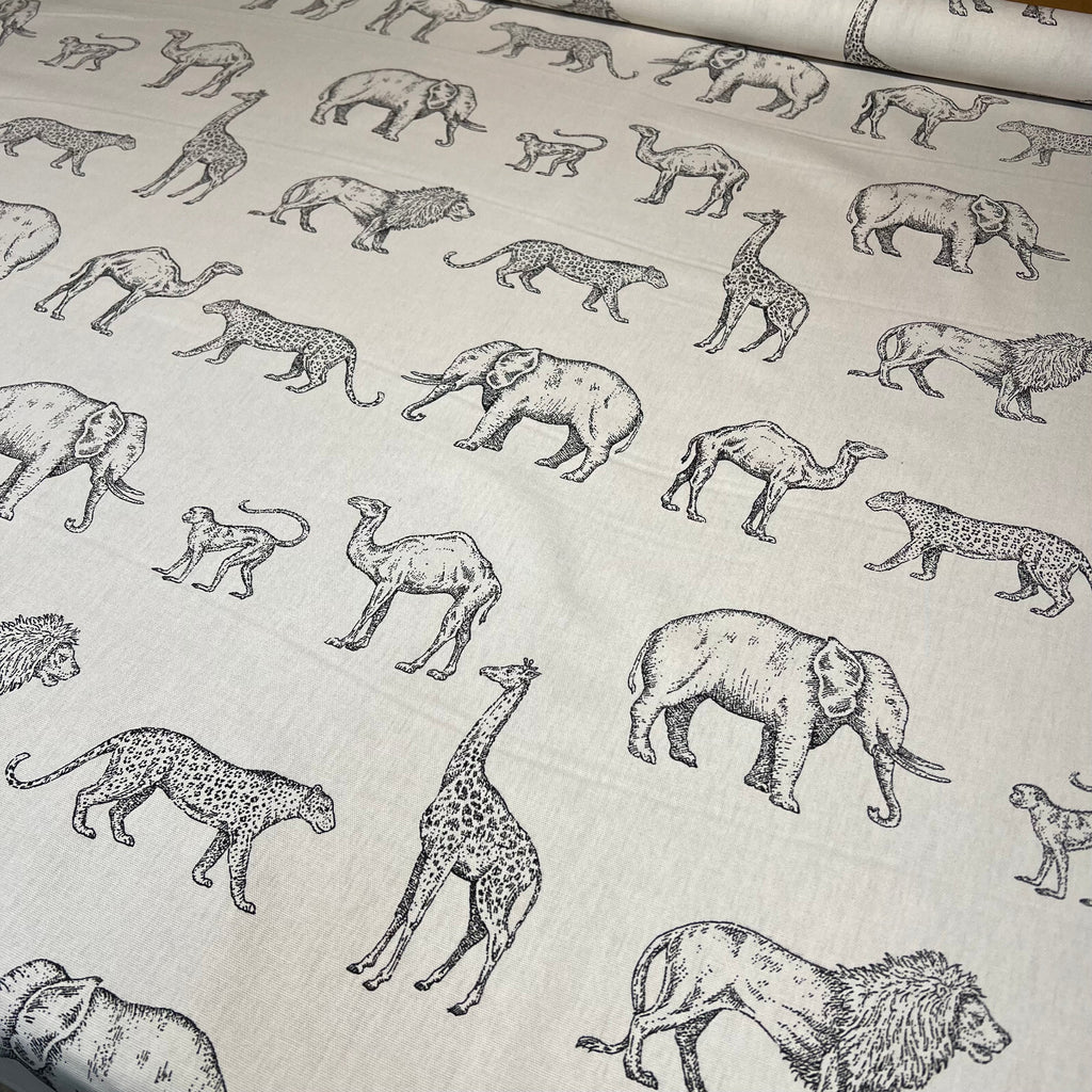 3.2m iLiv Prairie Animals Anthracite Cotton Fabric Cushion Curtain Upholstery11