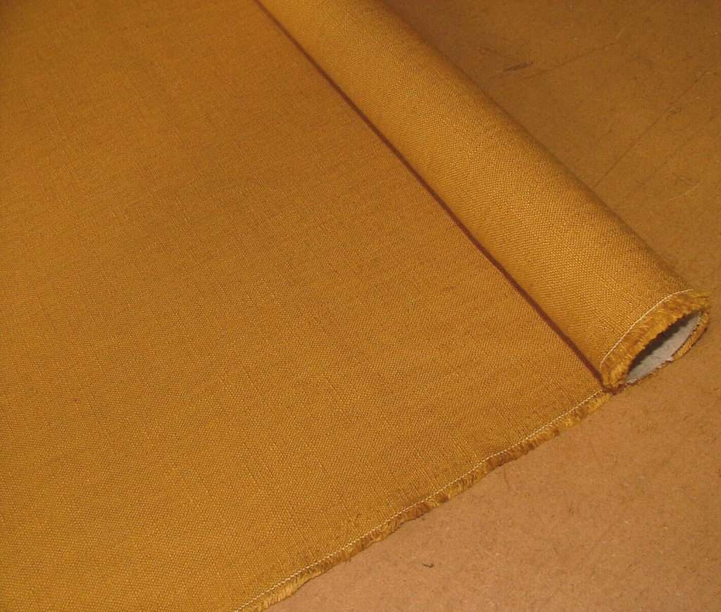 1 Metre Fryetts Liana Ochre Linen Blend Plain Fabric Cushion Upholstery Use1