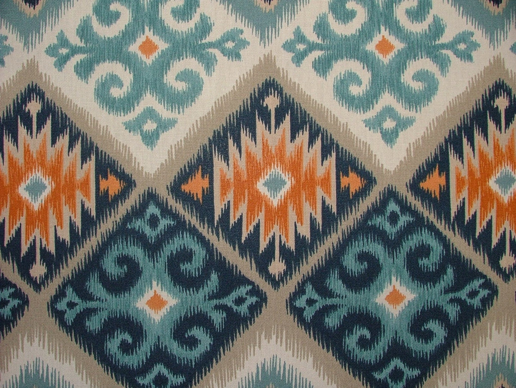 3.2 Metres iLiv Navajo Teal Woven Cotton Fabric Cushion Curtain Upholstery5