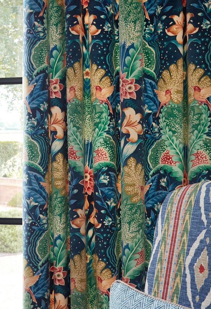 Istanbul Midnight Blue Velvet Fabric Curtain Upholstery Cushion Roman Blind Use