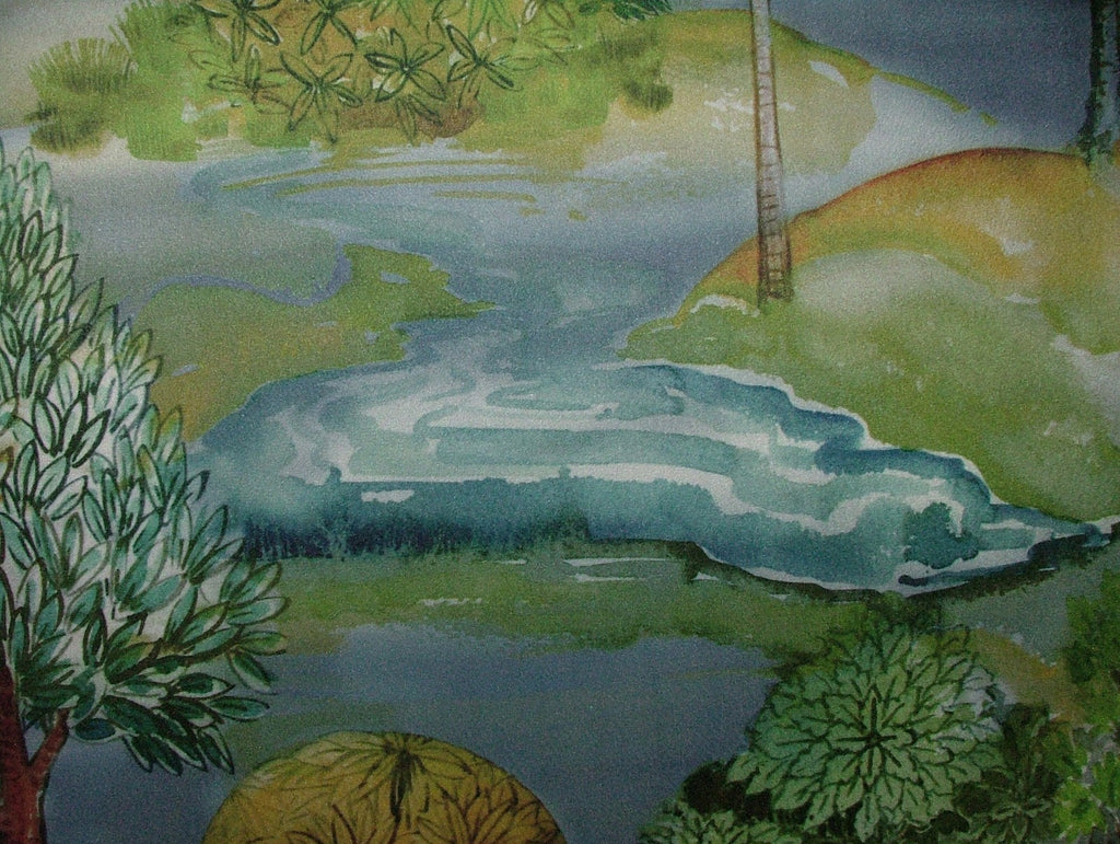 Velvet Cushion Upholstery Fabric - Meadow Trees  Blue Dawn 10 Metre Roll13