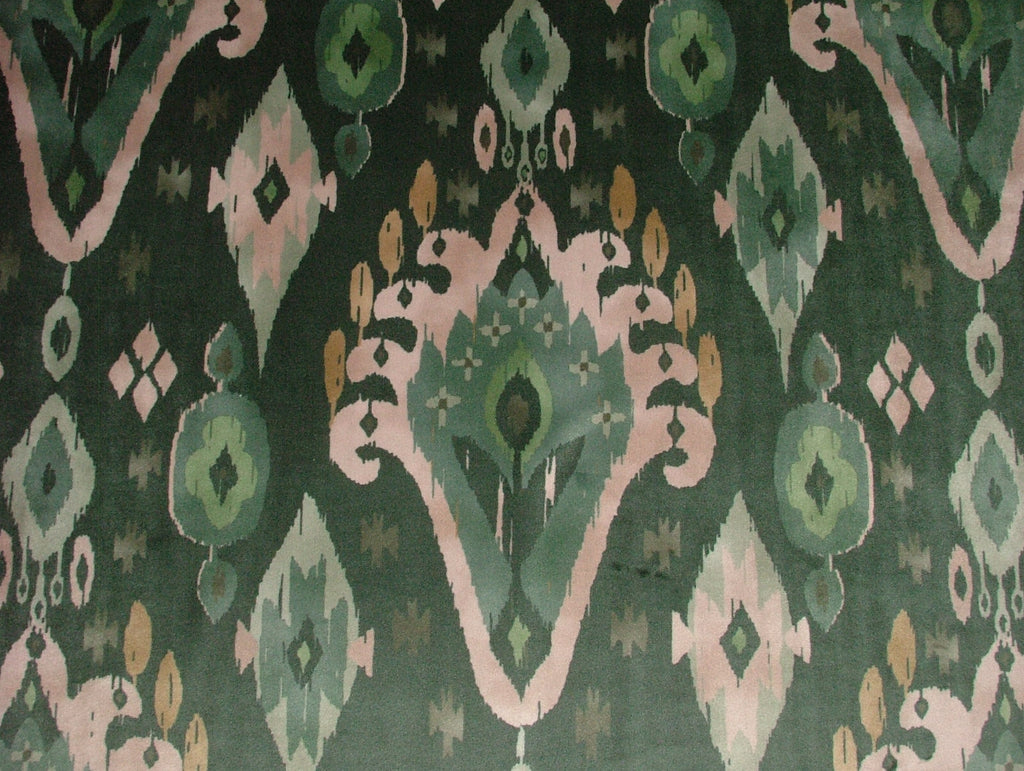 0.9 Metres iLiv Kasbah Forest Ikat Velvet Fabric Cushion Curtain Upholstery3