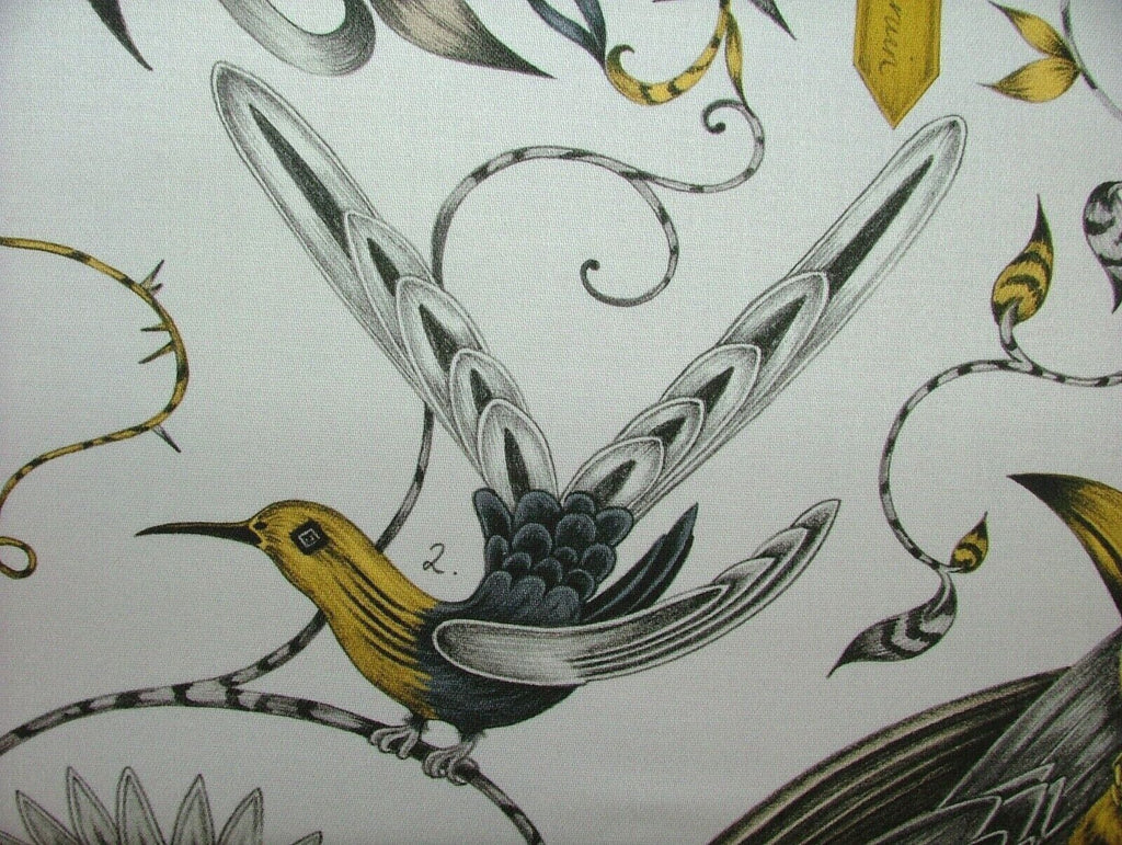 Emma J Shipley Fabric Audubon Gold Cotton Curtain Upholstery Cushion Fabric