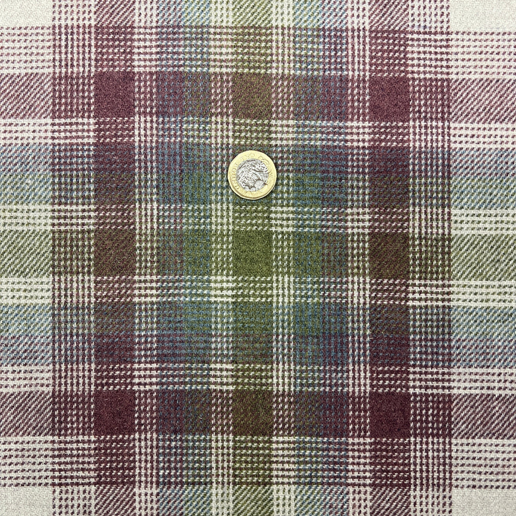 1.9 Metres iLiv Fair Isle Foxglove Wool Tartan Fabric Curtain Upholstery Cushion13