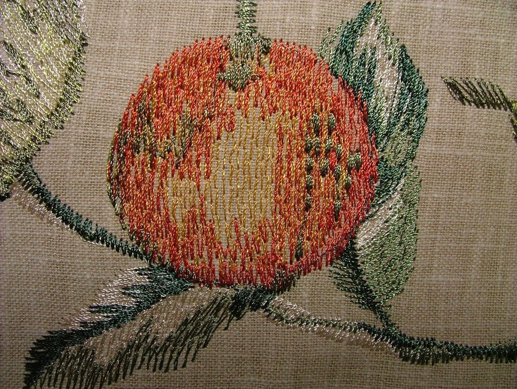 1.1 Metres iLiv Alani Orange Embroidered Fabric Curtain Upholstery Cushion
