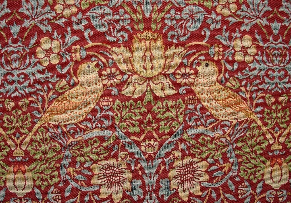 William Morris Strawberry Thief Tapestry Curtain Upholstery Cushion Fabric