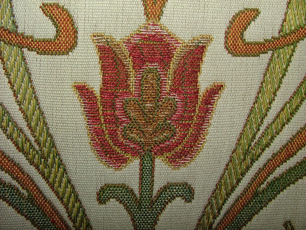 Art Nouveau Pugin Red Woven Jacquard Curtain Upholstery Cushion Blind Fabric