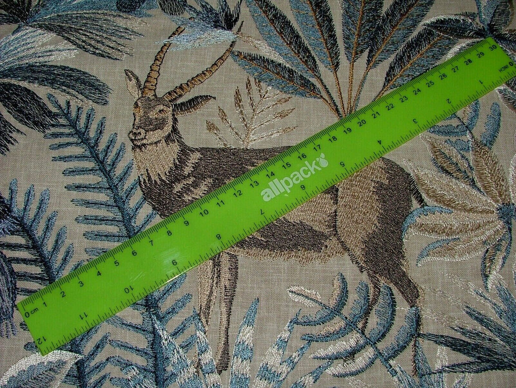 Tropical Forest Tiger Lagoon Embroidered  Fabric Curtain Upholstery Cushion