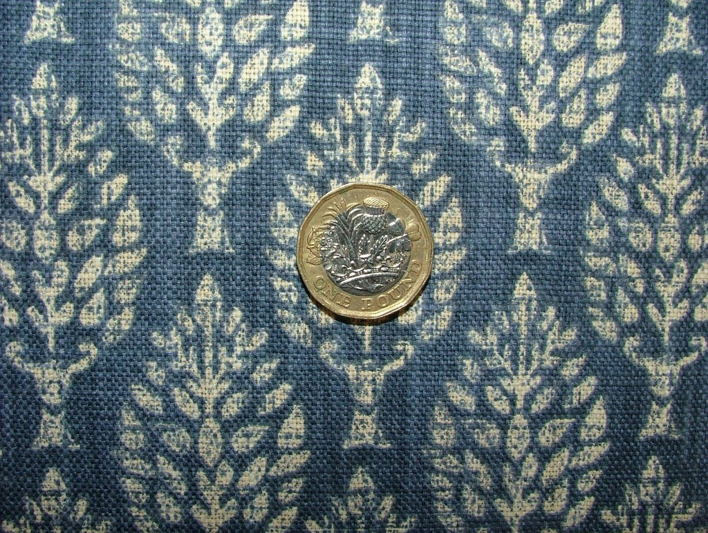 6.6 Metres iLiv Kemble Sapphire Blue Cotton Fabric Cushion Curtain Upholstery