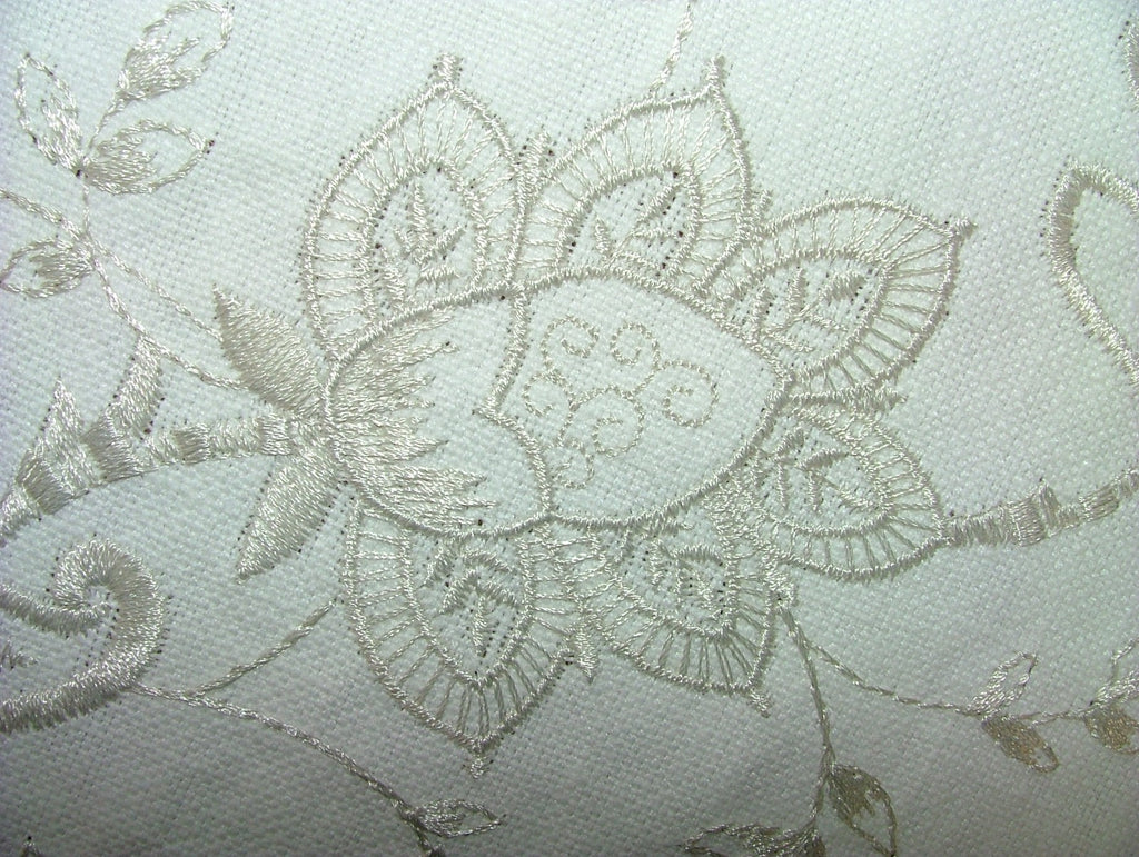 Sandringham Embroidered Curtain Fabric Natural Upholstery  Cushion 23 Metres10