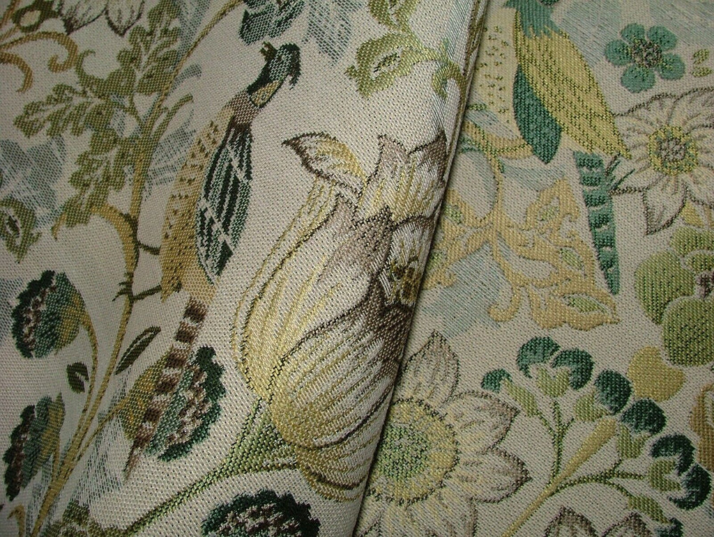 Morris Bird Antique Jacquard Fabric Ideal For Curtain Upholstery Cushion Throws