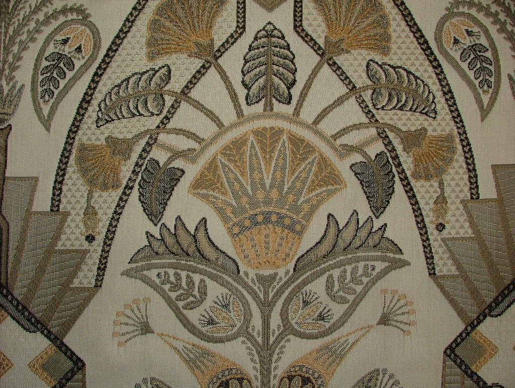 Art Deco Madison Soft Gold  Woven Jacquard Curtain Upholstery Cushion Fabric