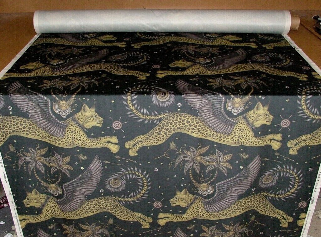 Emma J Shipley Lynx Charcoal Grey Velvet Fabric Curtain Upholstery Cushion Use