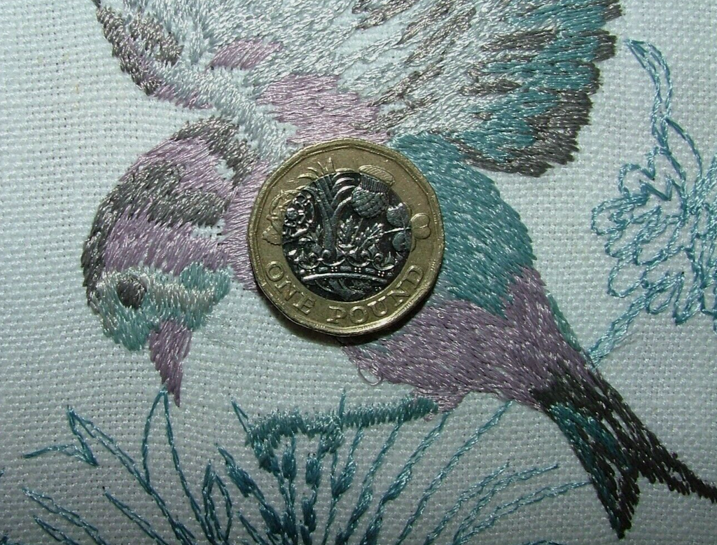 2.8 Metres iLiv Gold Finch Delf Embroidered Fabric Curtain Upholstery Cushion