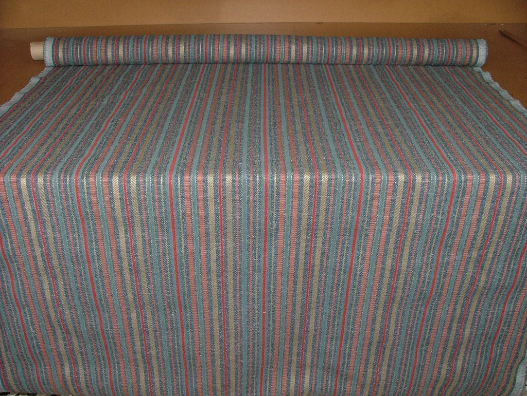 iLiv Thick Woven Stripe Fabric 2.4m Hendrix Indigo Curtain Upholstery Cushion1