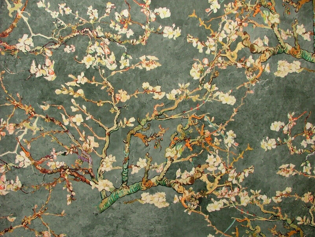 Japanese Cherry Blossom Tree Grey Velvet Fabric Curtain Upholstery Cushion Use