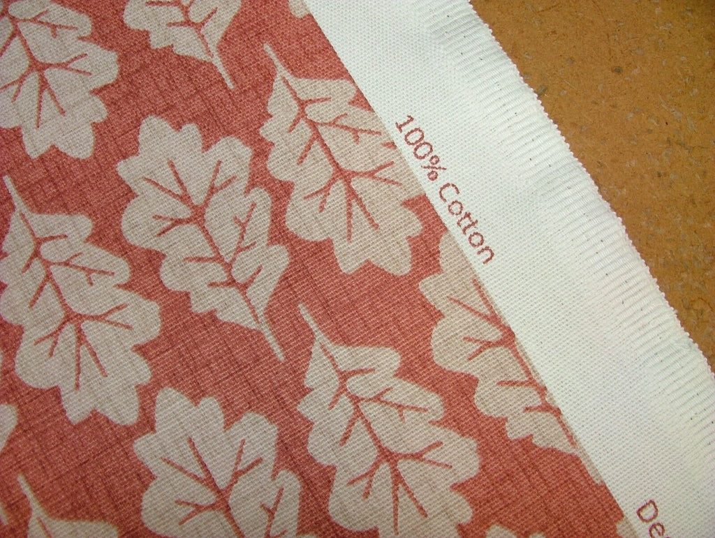 3.3 Metres iLiv Oak Leaf Paprika 100% Cotton Fabric Cushion Curtain Upholstery