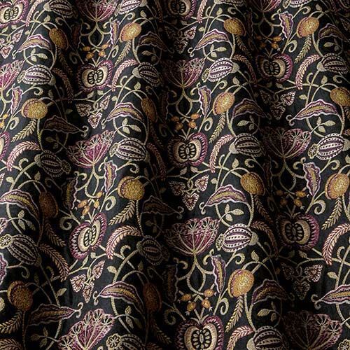 Arts And Crafts Coxhall Black Jacquard Curtain Upholstery Cushion Use Fabric