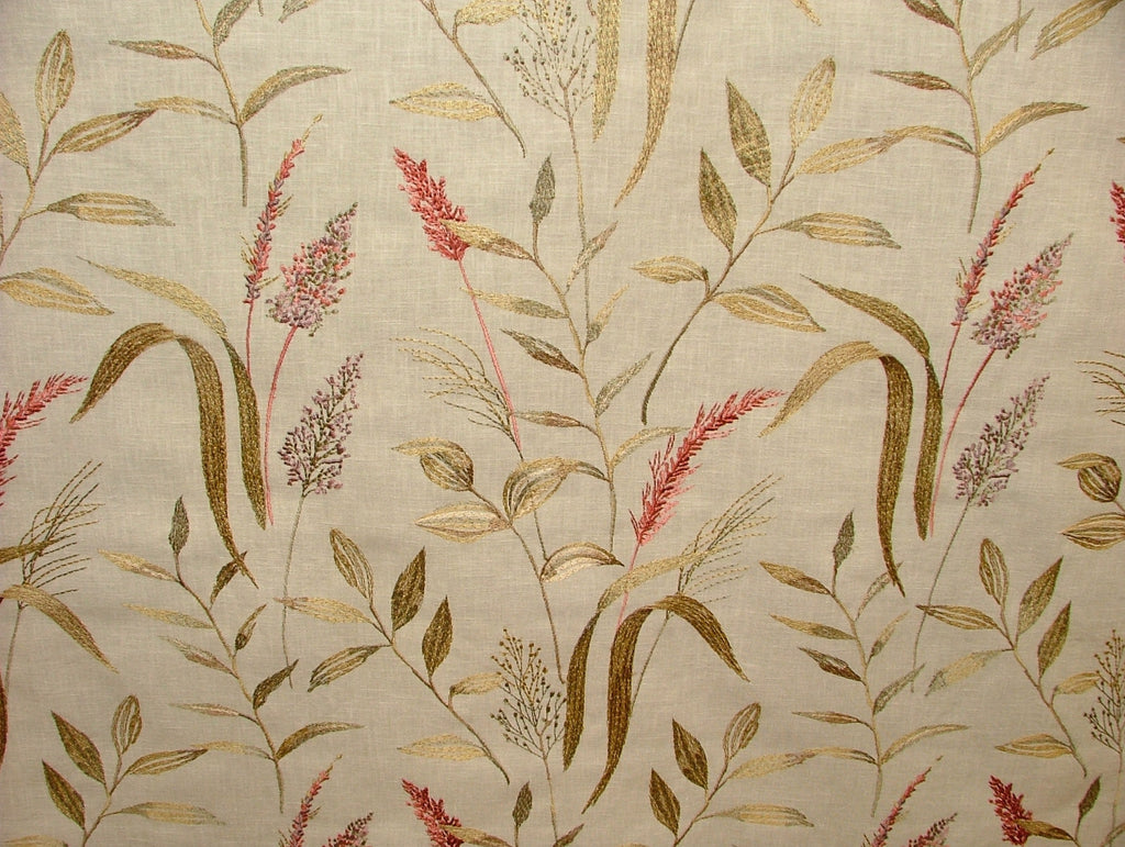 iLiv Embroidered Curtain Fabric 2.4 Metres Betony Rosewood Upholstery Cushion7