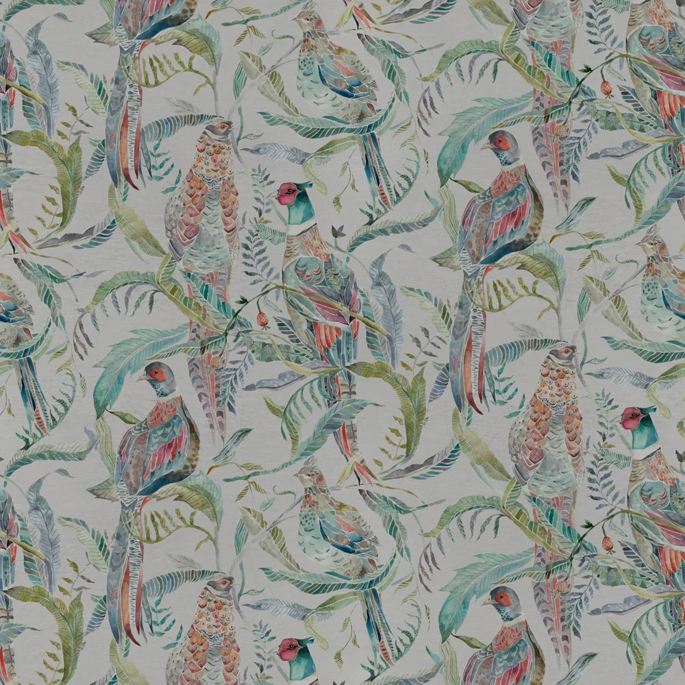 Pheasant Velvet Curtain Fabric Upholstery Cushion By VOYAGE MAISON 3 METRES1