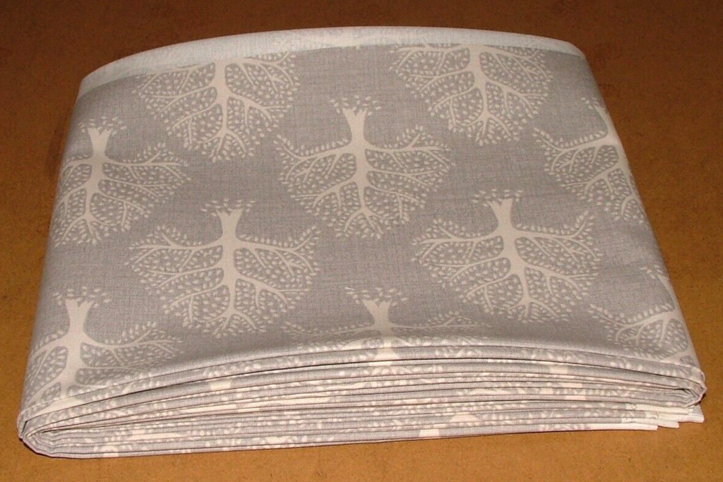 5.6 Metres Great Oak Tree Flint Grey Cotton Fabric Cushion Curtain Upholstery