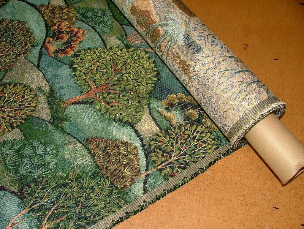 Green Meadow Tree Tapestry Fabric Curtain Upholstery Cushion Blanket Throws Use