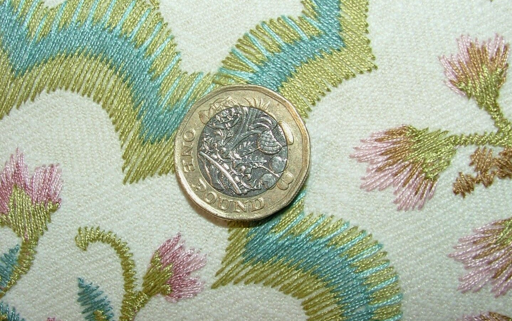 0.80 Metre Aquarius Orchid Premium Embroidered Fabric Curtain Upholstery Cushion8