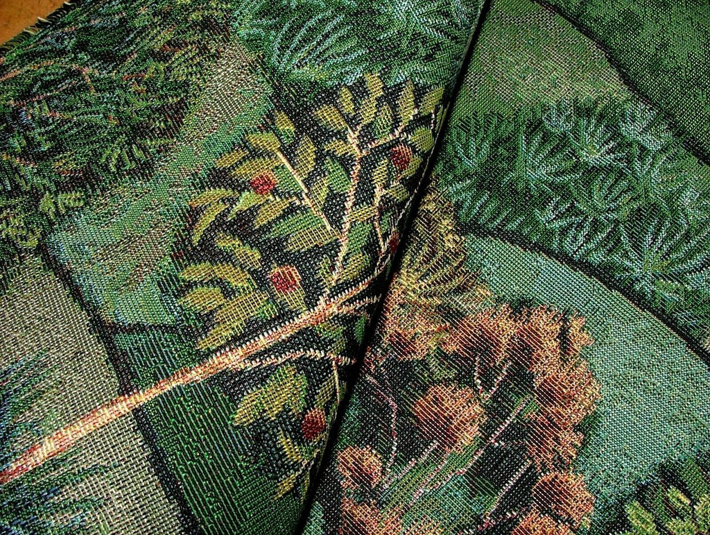 Green Meadow Tree Tapestry Fabric Curtain Upholstery Cushion Blanket Throws Use