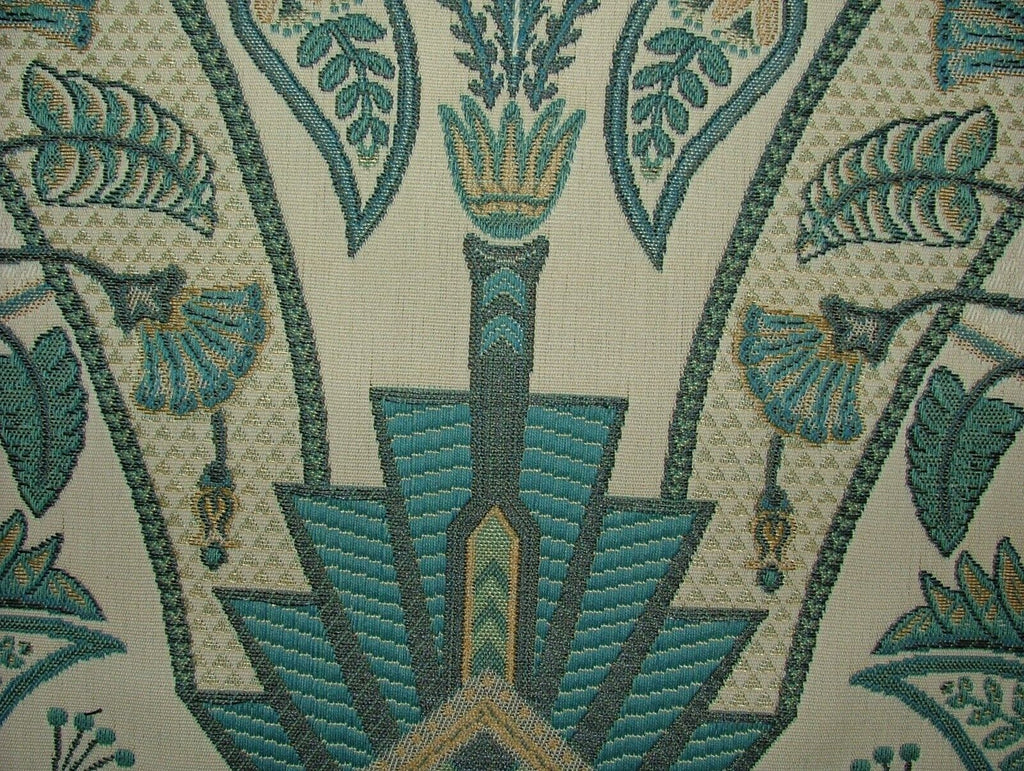 Art Deco Madison Prussian Blue Thick Jacquard Curtain Upholstery Cushion Fabric