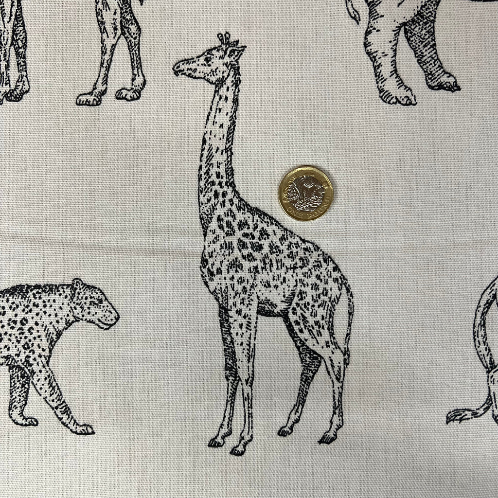 3.2m iLiv Prairie Animals Anthracite Cotton Fabric Cushion Curtain Upholstery9