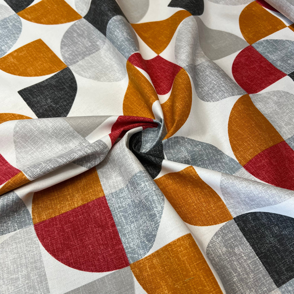 2 Metres iLiv Spiral Scarlet 100% Cotton Fabric Curtain Upholstery Cushion9