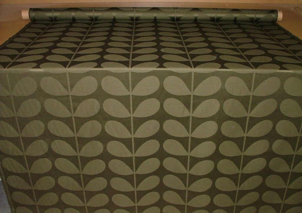 Orla Kiely Jacquard Stem Khaki Green Curtain Upholstery Cushion Cotton Fabric