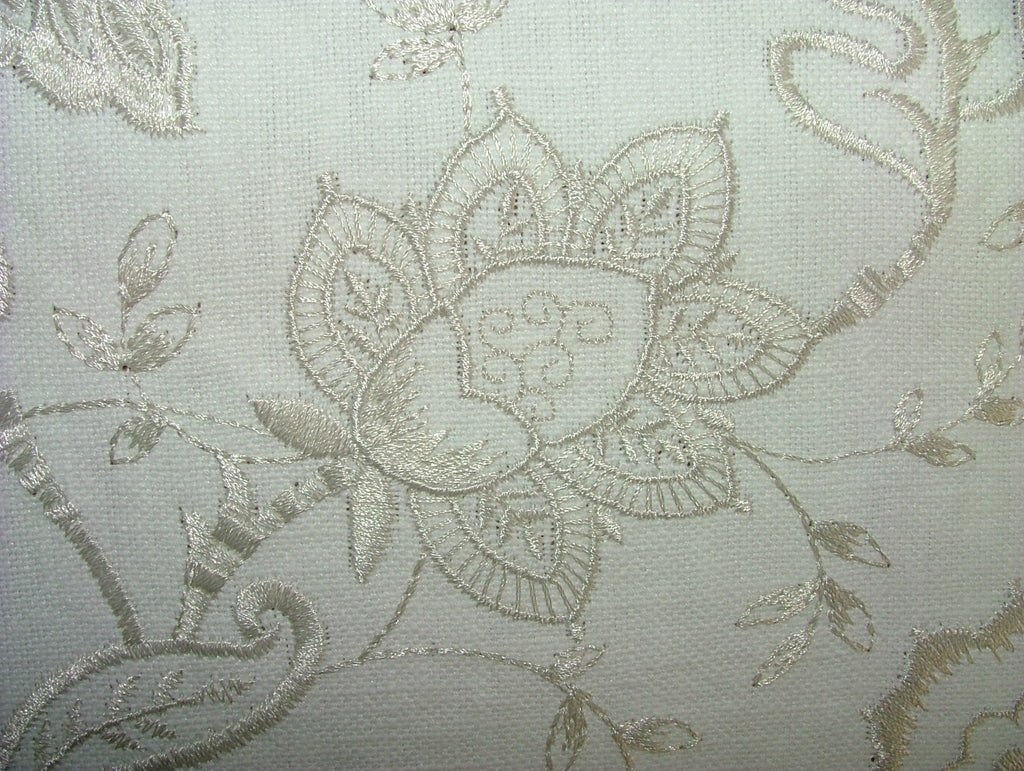Sandringham Embroidered Curtain Fabric Natural Upholstery  Cushion 23 Metres7