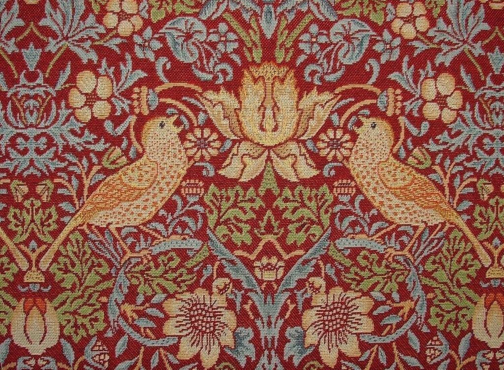 William Morris Strawberry Thief Tapestry Curtain Upholstery Cushion Fabric