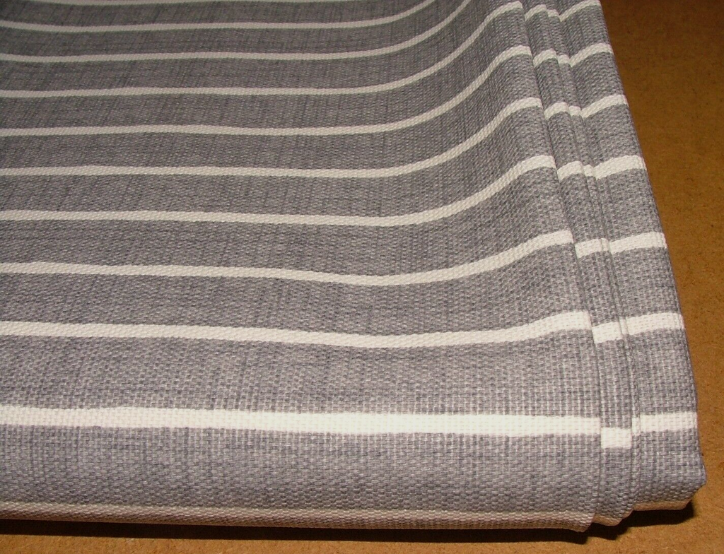 3.3 Metres iLiv Pencil Stripe Pewter Cotton Fabric Cushion Curtain Upholstery