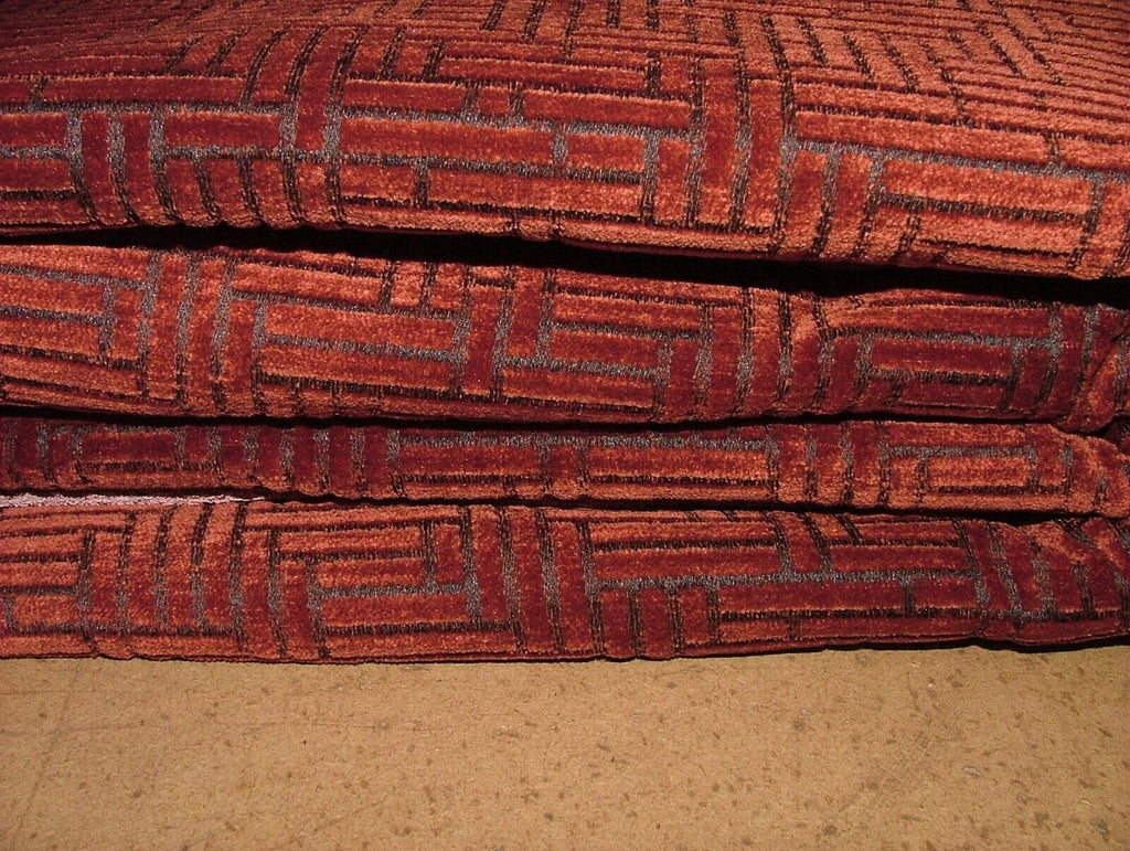 2.8 Metre Urban Rust Flame Retardant Chenille Fabric Upholstery Cushion Use