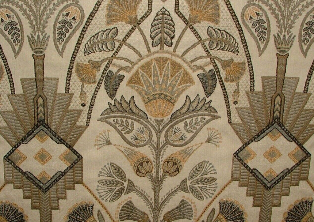 Art Deco Madison Soft Gold  Woven Jacquard Curtain Upholstery Cushion Fabric