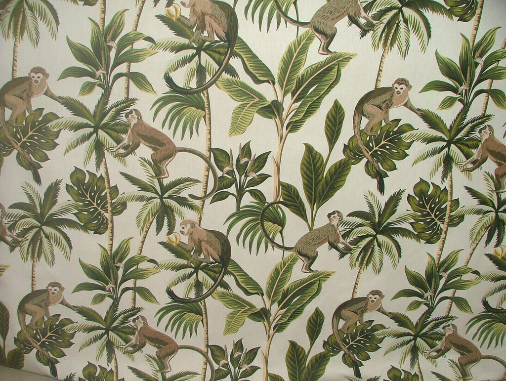 Tropical Monkey Botanical 100% Cotton Curtain Upholstery Cushion Blind Fabric